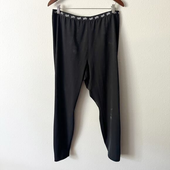 Yitty Lizzo‎ Spotlight Ruched Silver Glitter Sparkle Black Leggings Plus Size 3X - Picture 2 of 9